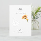 Invitation Simplicité Tige Tournesol Fête des mariées blanche (Debout devant)