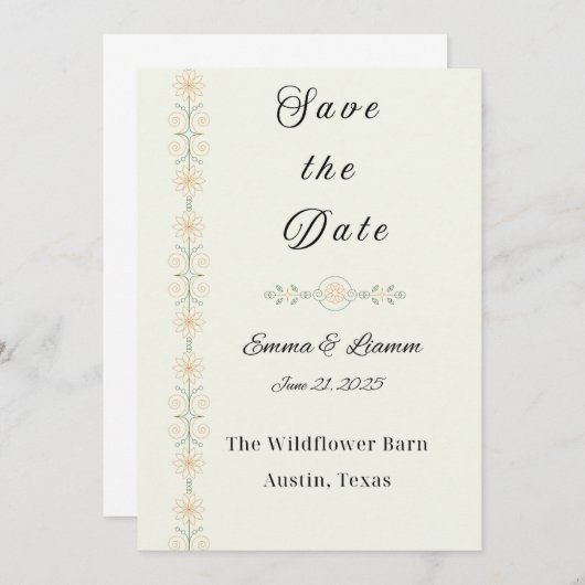 Invitation Simplicity Heart Save the Date  (Devant / Derrière)