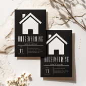 Invitation Simplistic Black & White House Party