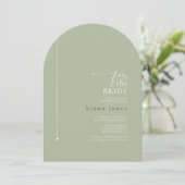 Invitation Simply Chic Fête des mariées Sage Green Arch ID104 (Debout devant)