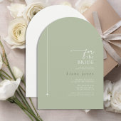 Invitation Simply Chic Fête des mariées Sage Green Arch ID104