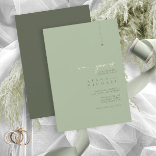 Invitation Simply Chic Mariage Sage/Moss ID1046