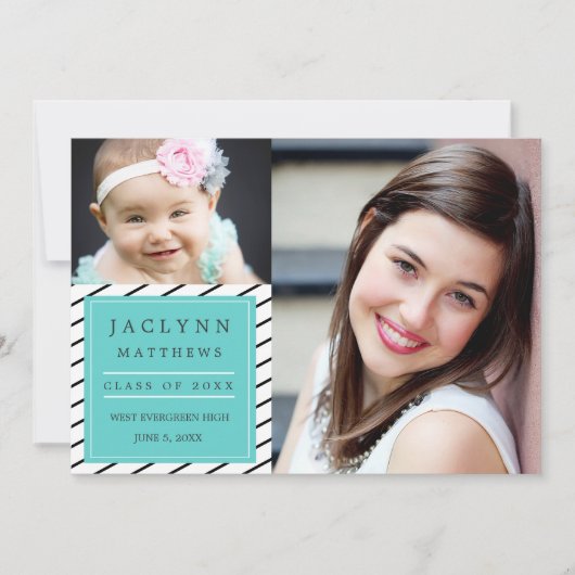 Invitation Simply Chic Photo Graduation Party (Devant)