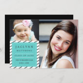 Invitation Simply Chic Photo Graduation Party (Devant / Derrière)