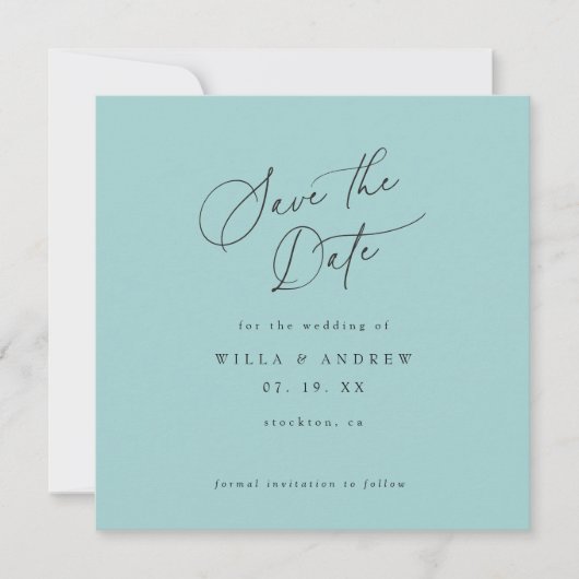 Invitation Simply Elegant Minimalist Save The Date Photo Card (Devant)