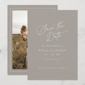 Invitation Simply Elegant Minimalist Save The Date Photo Card (Devant / Derrière)