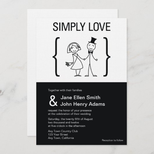 Invitation Simply Love (Devant / Derrière)