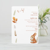 Invitation Simply mignon Boho Bunny C'est un Baby shower garç (Debout devant)