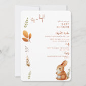 Invitation Simply mignon Boho Bunny C'est un Baby shower garç (Devant)