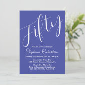 Invitation Simply Modern Script Lavender 50e anniversaire (Debout devant)