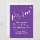 Invitation Simply Modern Script Violet Foncé Retraite (Devant)