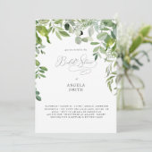 Invitation Simply Organic Greenery Baby Shower de mariage (Debout devant)