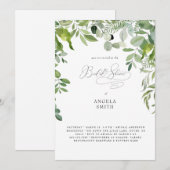 Invitation Simply Organic Greenery Baby Shower de mariage (Devant / Derrière)