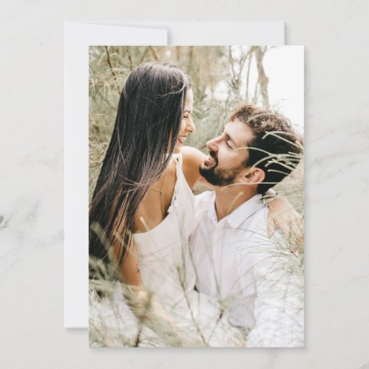 Invitation Simply Sage Photo Gold Mariage texte (Dos)