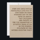 Invitation Simply Typography Amusants et Mariage informel<br><div class="desc">Personne n'a jamais dit que tous les mariages devaient être traditionnels et formels et il en va de même pour les invitations ! Ce design est simplement simple et simple typographie dans un style amusant et vous pouvez facilement personnaliser à vos propres mots! Vous pouvez également modifier la couleur du...</div>