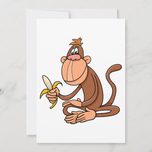 Invitation Singe À La Banane (Devant)