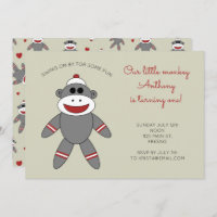 Singe à soie mignonne avec Coeurs 1er anniversaire