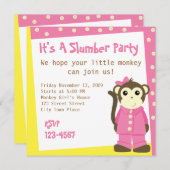 Invitation Singe au pyjama (Devant / Derrière)