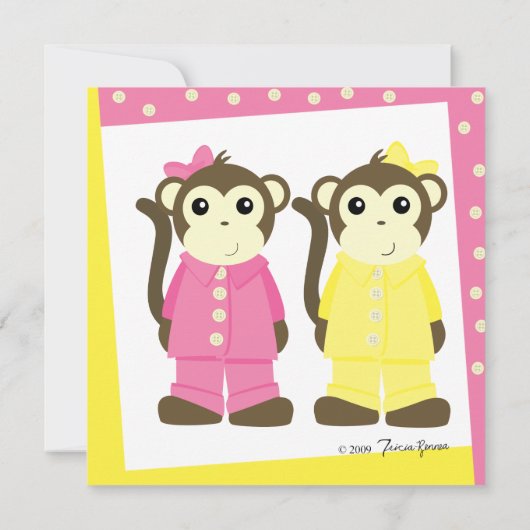 Invitation Singe au pyjama (Dos)