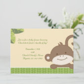 Invitation singe; baby shower (Debout devant)