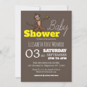 Invitation Singe, Baby shower (Devant)