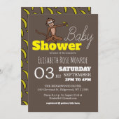 Invitation Singe, Baby shower (Devant / Derrière)