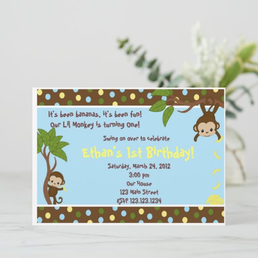 Invitation Singe de Lil (Debout devant)