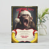 Invitation Singe de Noël (Debout devant)