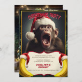 Invitation Singe de Noël (Devant / Derrière)