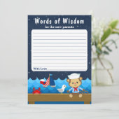 Invitation Singe des garçons nautiques Red et Marine Mots de (Debout devant)