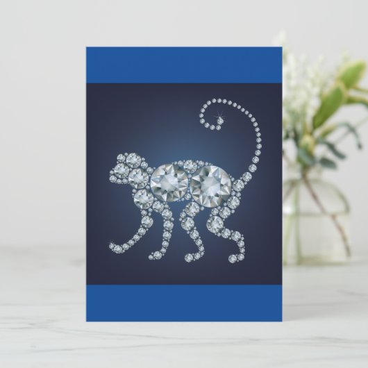 Invitation Singe diamant (Debout devant)