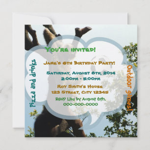 Invitation Singe et balle, fête d'anniversaire amusante