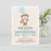Invitation Singe Garçon, Zoo Jungle Baby shower animal (Debout devant)