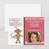 Invitation Singe-ing autour d'invitation de fête (Devant / Derrière)