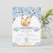 Invitation Singe maman et Baby shower singe bébé Baby Boy (Debout devant)