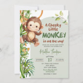 Invitation Singes verts espiègles Baby Shower (Devant)