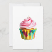 Invitation Single Cupcake with Pink and White Frosting (Dos)