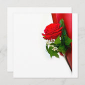 Invitation Single Red Rose – Floral White Background (Devant / Derrière)