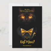 Invitation Sinister Cat's Glowing Yellow Eyes Best Man  (Devant)