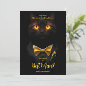 Invitation Sinister Cat's Glowing Yellow Eyes Best Man  (Debout devant)