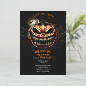 Invitation Sinister Jack-O-Lantern Parti Citrouille d'Hallowe (Debout devant)