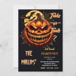 Invitation sinistre de fête d'Halloween avec citro