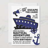 Invitation Sinking Ship Theme Escape Room, fête d'anniversair (Devant)