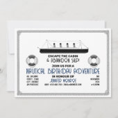 Invitation Sinking Ship Theme Escape Room, fête d'anniversair (Devant)