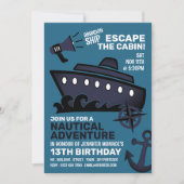 Invitation Sinking Ship Theme Escape Room, fête d'anniversair (Devant)