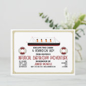 Invitation Sinking Ship Theme Escape Room, fête d'anniversair (Debout devant)