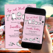 Invitation Sip and Paint Art and Wine Birthday Party
