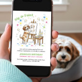 Invitation Sip and Paint Your Pet Cava Birthday Party