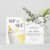 Invitation Sip and See à la verdure Bienvenue Bébé (Debout devant)