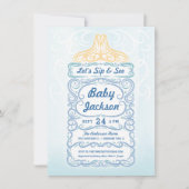 Invitation Sip and See Baby Bottle Boy (Devant)